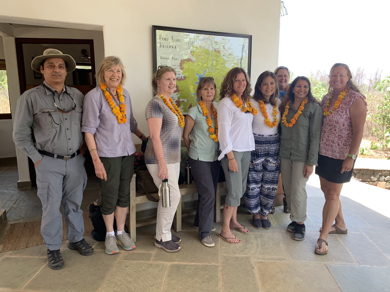 Vishal Singh with guests welcomed with marigold garlands